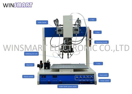 Stepper Motor Gedreven Dubbele Hoofd Robotachtige Solderende Machine